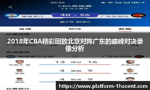 2018年CBA精彩回放北京对阵广东的巅峰对决录像分析